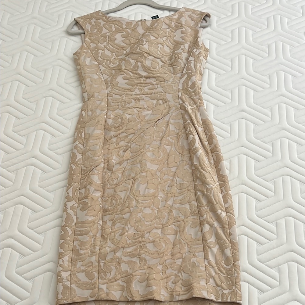 Lauren (RL) Cream Sleeveless Dress